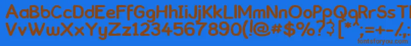 ComickbookSimple Font – Brown Fonts on Blue Background