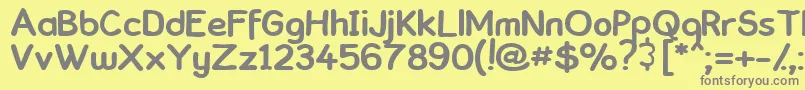 ComickbookSimple Font – Gray Fonts on Yellow Background