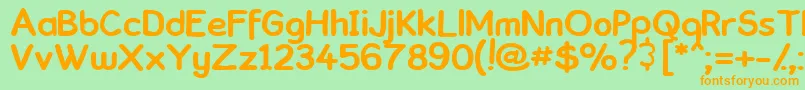 ComickbookSimple Font – Orange Fonts on Green Background