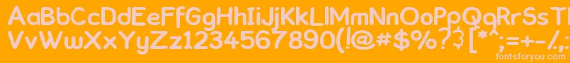 ComickbookSimple Font – Pink Fonts on Orange Background