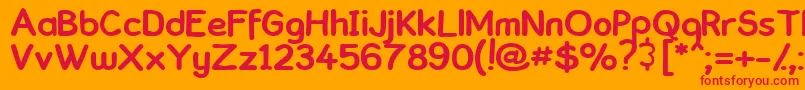 ComickbookSimple Font – Red Fonts on Orange Background