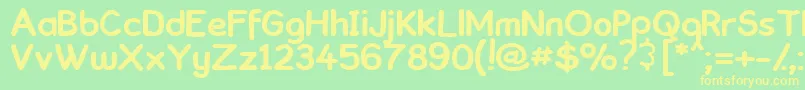 ComickbookSimple Font – Yellow Fonts on Green Background