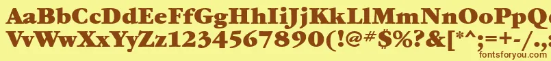 フォントGaramondbookgttBold – 茶色の文字が黄色の背景にあります。