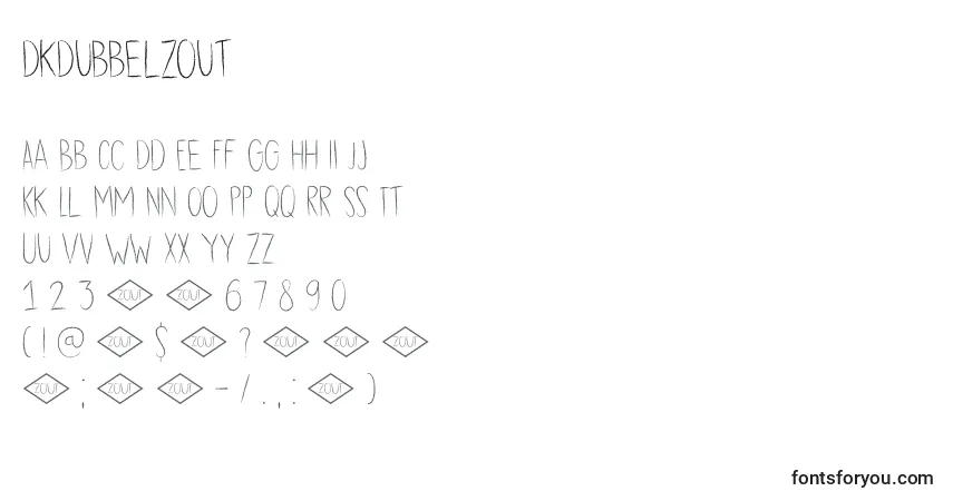 Шрифт DkDubbelZout – алфавит, цифры, специальные символы