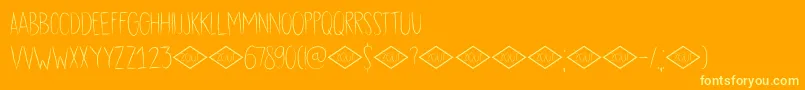 DkDubbelZout-fontti – keltaiset fontit oranssilla taustalla
