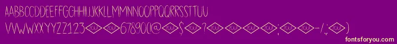 DkDubbelZout Font – Yellow Fonts on Purple Background