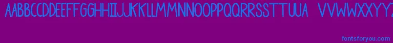 PartyChocolateAndSoda Font – Blue Fonts on Purple Background