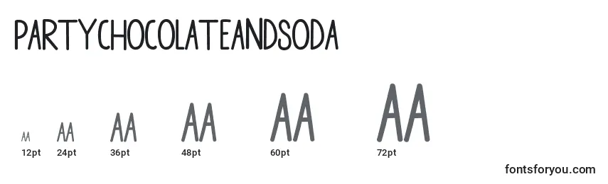 Größen der Schriftart PartyChocolateAndSoda