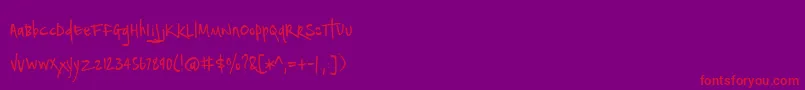 NotepaperAirplanesLight Font – Red Fonts on Purple Background