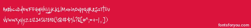 NotepaperAirplanesLight Font – White Fonts on Red Background