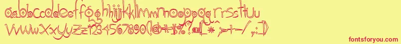 Gothic Hijinx Hollow Font – Red Fonts on Yellow Background