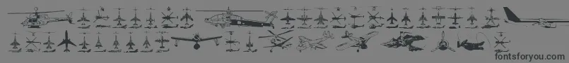 Aircraft Font – Black Fonts on Gray Background