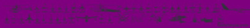 Aircraft Font – Black Fonts on Purple Background