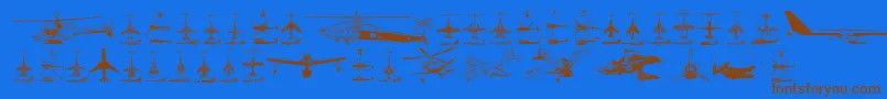 Aircraft Font – Brown Fonts on Blue Background