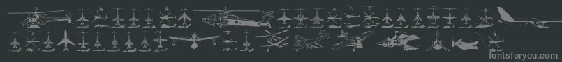 Aircraft Font – Gray Fonts on Black Background