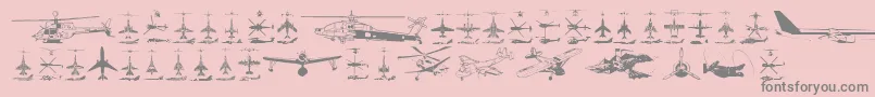 Aircraft Font – Gray Fonts on Pink Background