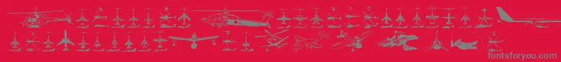 Czcionka Aircraft – szare czcionki na czerwonym tle