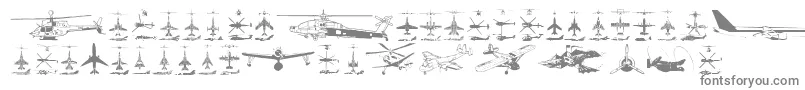 Aircraft Font – Gray Fonts on White Background