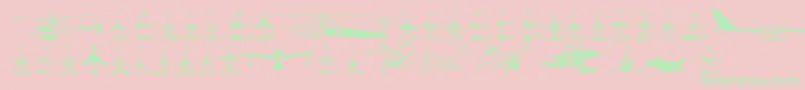 Aircraft Font – Green Fonts on Pink Background