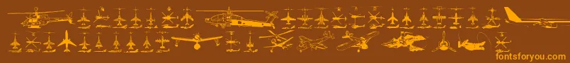 Aircraft Font – Orange Fonts on Brown Background