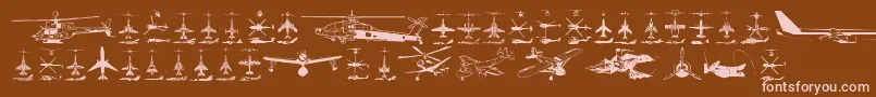 Aircraft Font – Pink Fonts on Brown Background