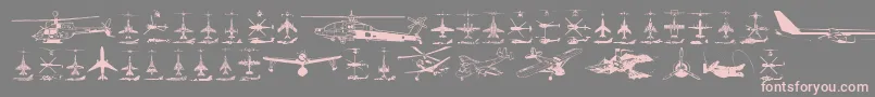 Aircraft Font – Pink Fonts on Gray Background