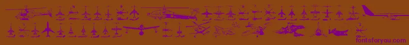 Aircraft Font – Purple Fonts on Brown Background