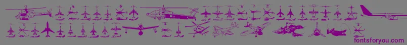 Aircraft Font – Purple Fonts on Gray Background