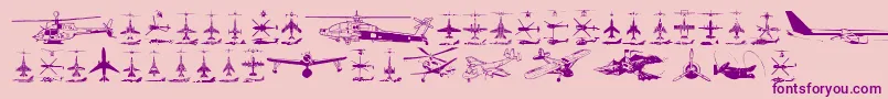 Aircraft Font – Purple Fonts on Pink Background