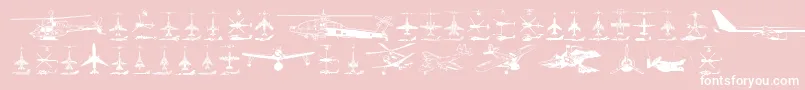 Aircraft-Schriftart – Weiße Schriften auf rosa Hintergrund