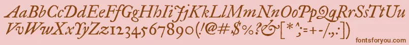 Imfegpit28p Font – Brown Fonts on Pink Background