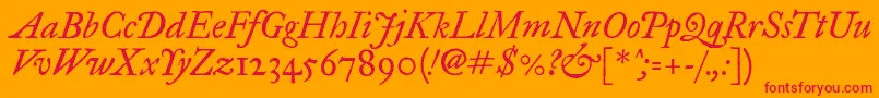 Imfegpit28p Font – Red Fonts on Orange Background