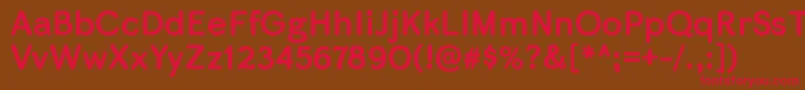 フォントSkirtrgBold – 赤い文字が茶色の背景にあります。