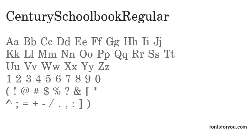 CenturySchoolbookRegular-fontti – aakkoset, numerot, erikoismerkit