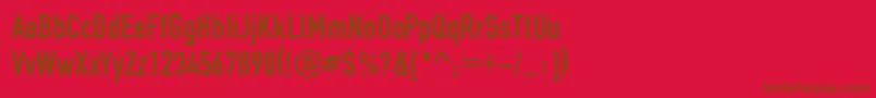 Roadgeek2005Engschrift-Schriftart – Braune Schriften auf rotem Hintergrund