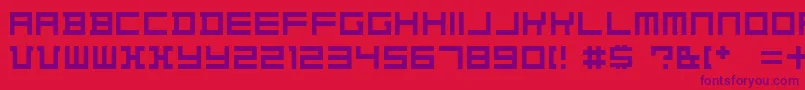 KonstructivDker-Schriftart – Violette Schriften auf rotem Hintergrund