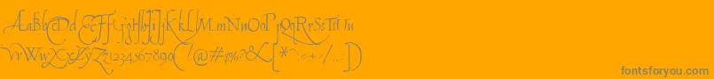 Tagliente-Schriftart – Graue Schriften auf orangefarbenem Hintergrund