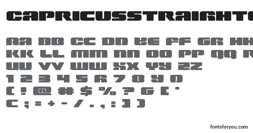 Capricusstraightexpand-fontti – aakkoset, numerot, erikoismerkit