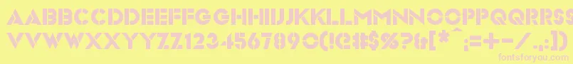 Videopac Font – Pink Fonts on Yellow Background