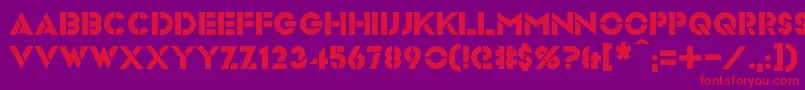 Videopac Font – Red Fonts on Purple Background