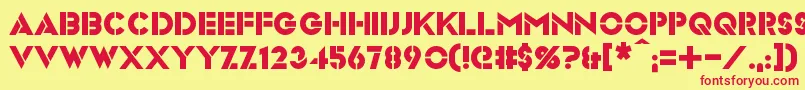 Videopac Font – Red Fonts on Yellow Background