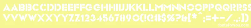 Videopac Font – White Fonts on Yellow Background