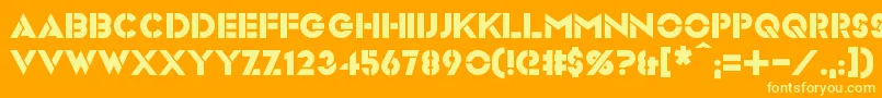 フォントVideopac – オレンジの背景に黄色の文字