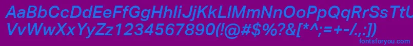 AktivgroteskcorpMediumitalic Font – Blue Fonts on Purple Background