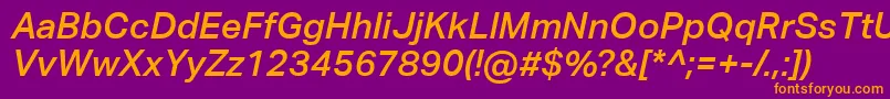 AktivgroteskcorpMediumitalic Font – Orange Fonts on Purple Background