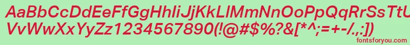 AktivgroteskcorpMediumitalic Font – Red Fonts on Green Background