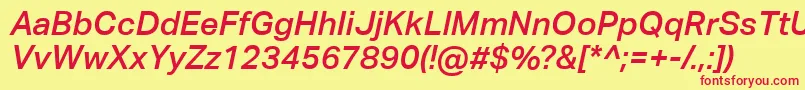 AktivgroteskcorpMediumitalic Font – Red Fonts on Yellow Background