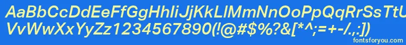 AktivgroteskcorpMediumitalic Font – Yellow Fonts on Blue Background