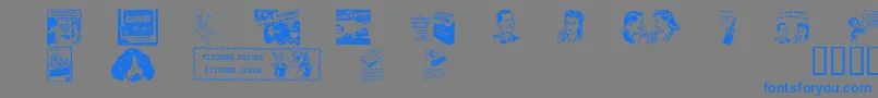 OldTimeAdDingsTwo Font – Blue Fonts on Gray Background