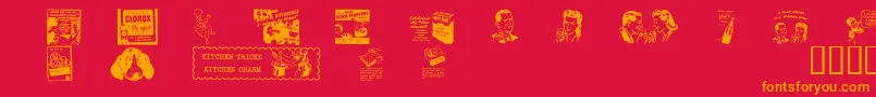 OldTimeAdDingsTwo Font – Orange Fonts on Red Background